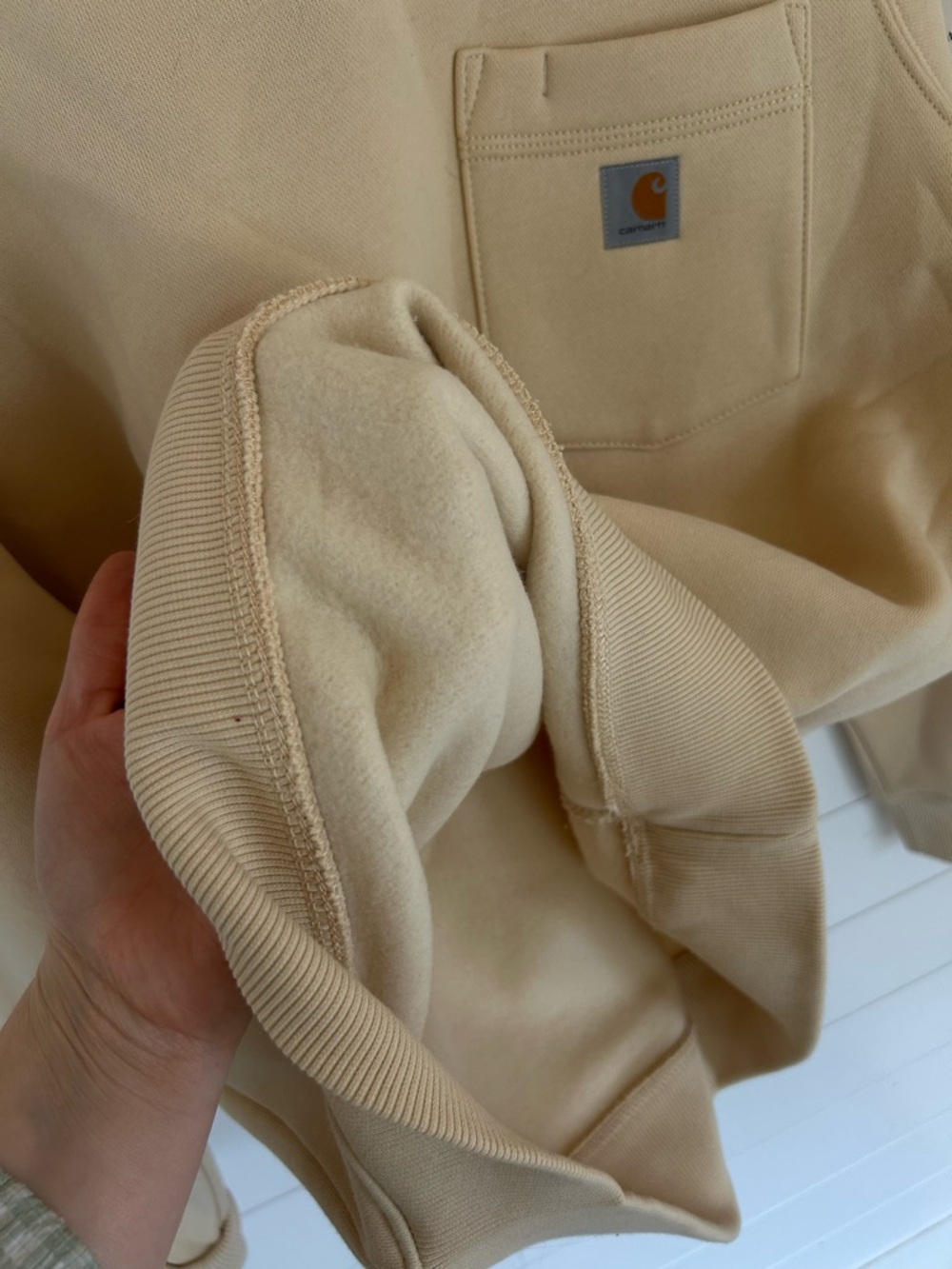 Carhartt Cream Pocket Crewneck Sweatshirt - Picture 4 of 5